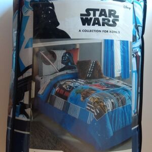 Star Wars Multi Color 100% Polyester Twin Reversible Comforter New Tags Vintage
